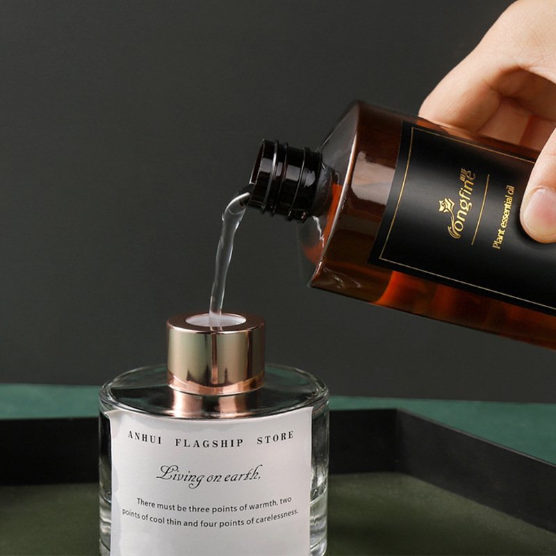 Home Decor Large Perfume Fragrance Natural Oil Essential Diffuser In Glass Bottle Reed Diffuser With Aroma Flower Stick