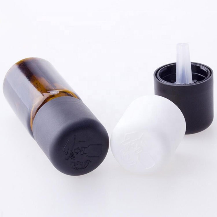 high quality 10ml glass essential oil bottle amber glass bottle with black child- -proof safety cap
