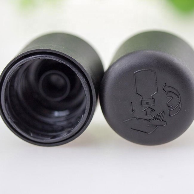 high quality 10ml glass essential oil bottle amber glass bottle with black child- -proof safety cap
