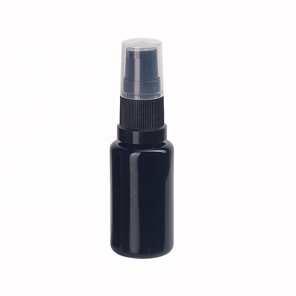 violet glass bottles 15 30 ml 50ml 100ml plastic treatment pump bottle black glass serum bottles