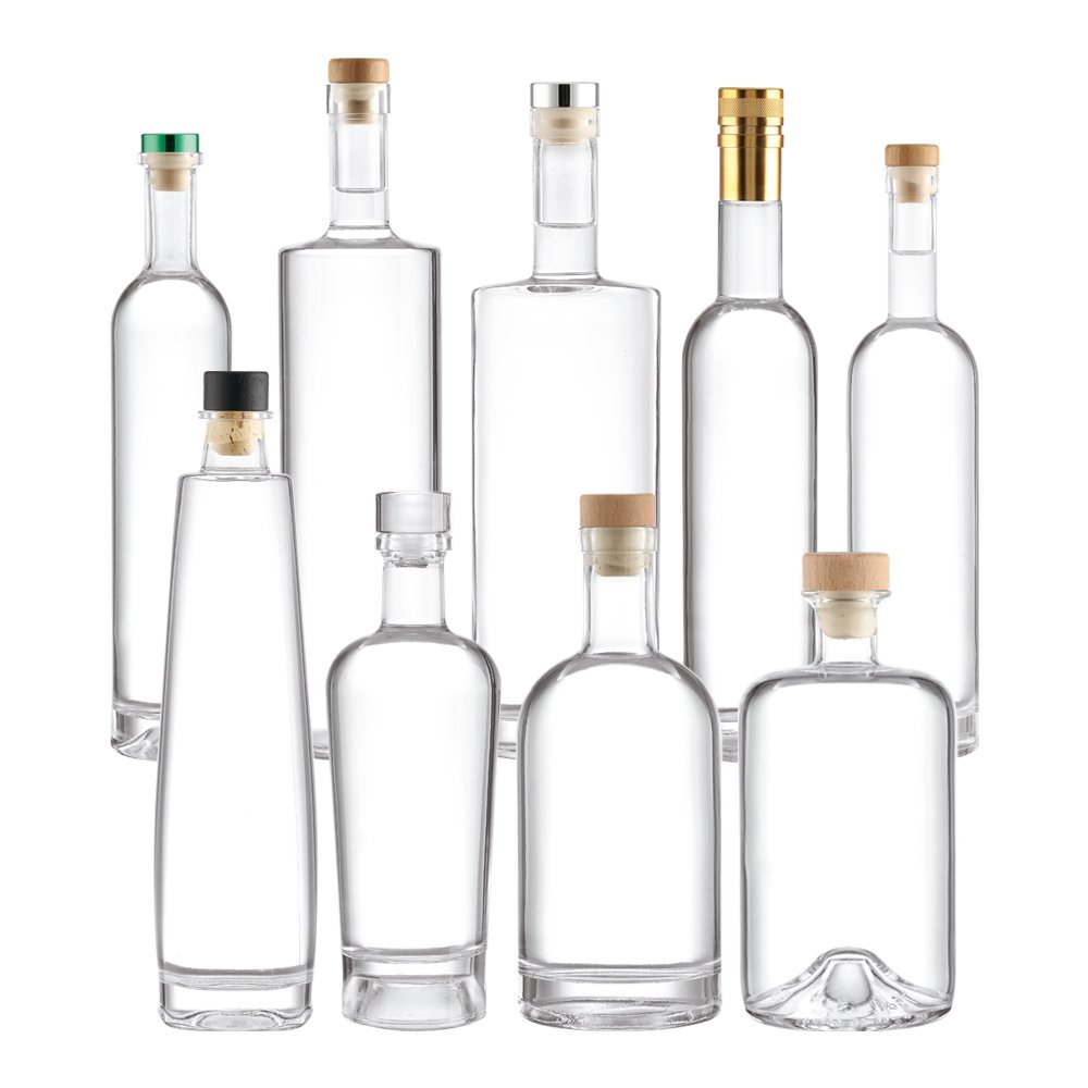 Premium Empty Cylinder Liquor Wine 500ml 750ml Frosted Glass Vodka Bottle 1000ml Wine Glass Bottle