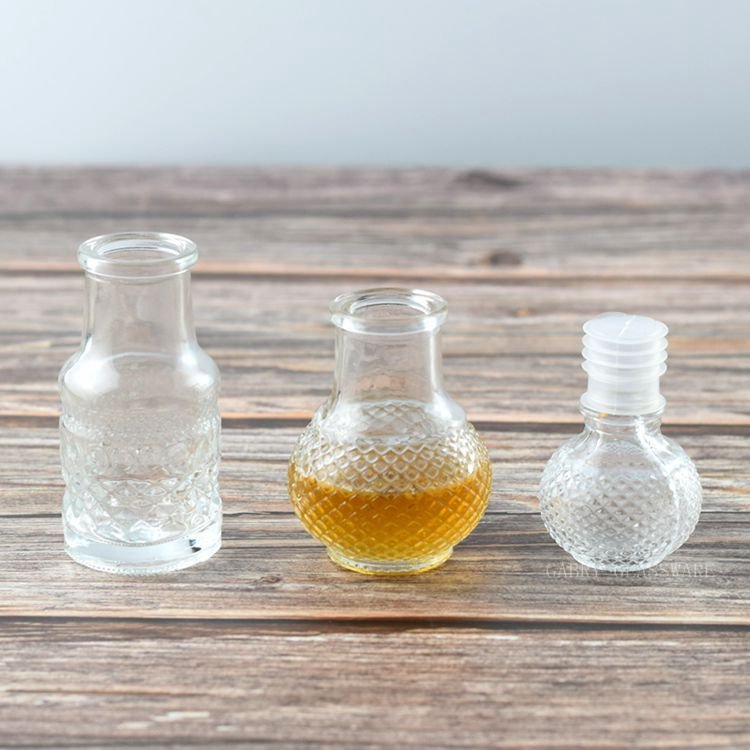 Mini Small Glass Bottles With Glass Lid For Liquor Wine Alcohol Ginger Bottle Decanter Samples Tequila
