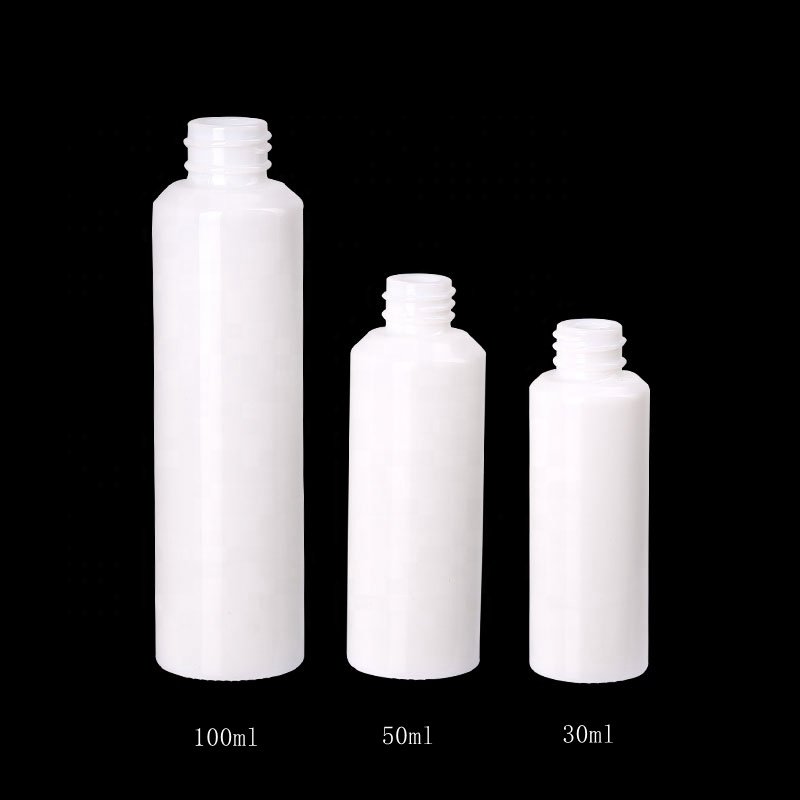 Inclined shoulder opal glass bottles 30 ml 50 ml 100 ml 120 ml white cosmetic bottle and 50 gram opaque white glass cream jar