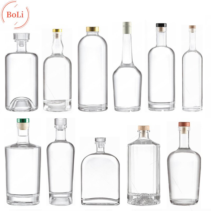 Factory supply Custom 200ml 375ml 500ml 750ml 1000ml Nocturne Nordic Glass Gin Bottle Vodka Bottle