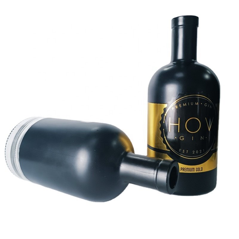 Factory supply Custom 200ml 375ml 500ml 750ml 1000ml Nocturne Nordic Glass Gin Bottle Vodka Bottle