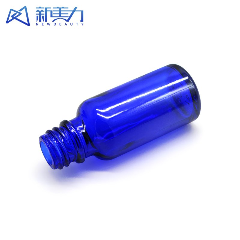 30ml Blue Glass Bottle, lightproof, 18mm caliber cosmetic essential oil glass bottle Blue glass dropper bottle for essential oil