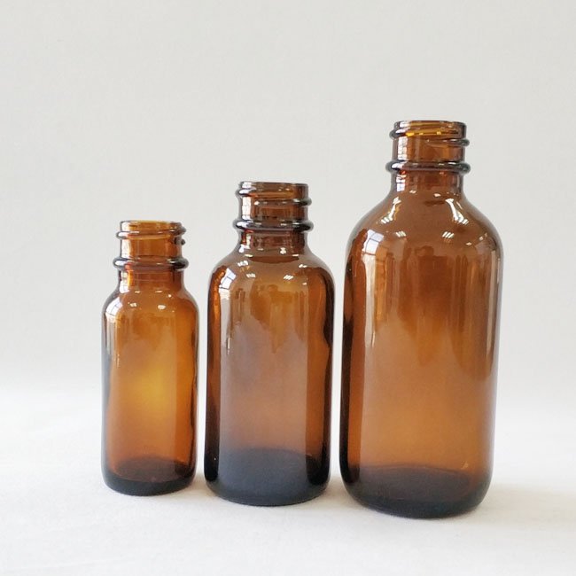 0.5OZ 1OZ 2OZ 4OZ 8OZ 16OZ 32OZ clear blue amber boston round glass bottle