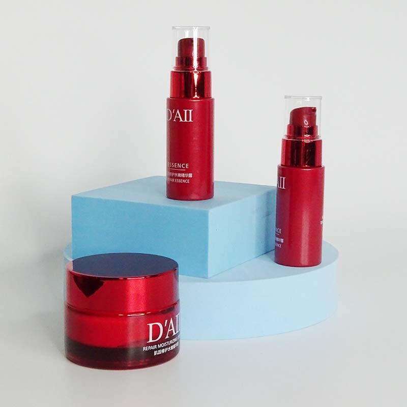 Luxury Skincare Packaging Empty Round 30ml 50ml 100ml Cream Cosmetic Glass Jar Toner Lotion Pump body oil Dropper Glass Bottle