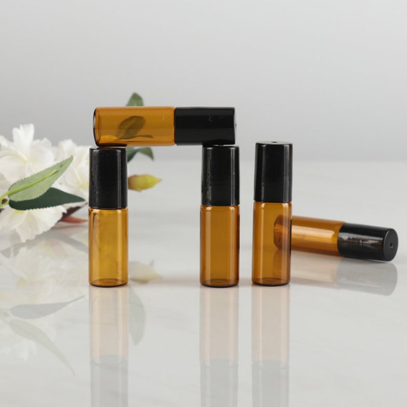 China manufacturer 5ml 10ml 15ml 20ml amber clear blue logo customized essential oil perfume glass roll on bottles roller bottle
