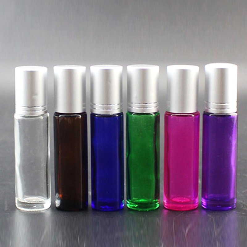 China manufacturer 5ml 10ml 15ml 20ml amber clear blue logo customized essential oil perfume glass roll on bottles roller bottle