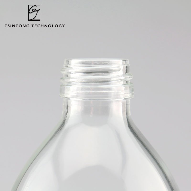 Wholesale 300ml 10oz Round Transparent Packaging Juicy Beverage Empty Milk Glass Bottle with Metal Lid