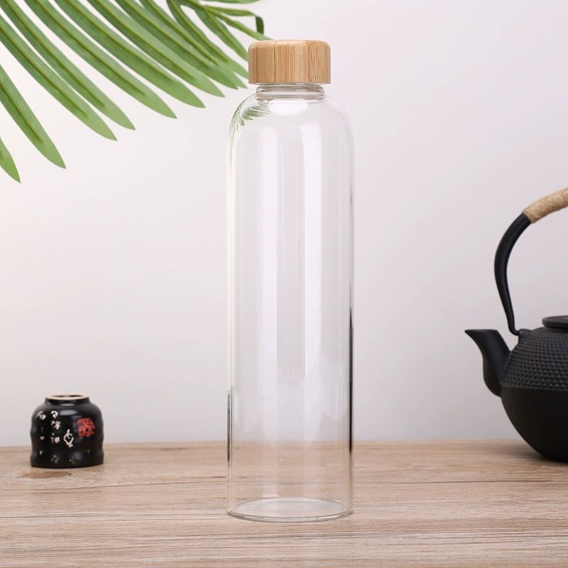 Amazon Top Quality Custom Logo 550ml Crystal Gemstone Healing Energy Crystal Gem Glass Water Bottle Bamboo Lid