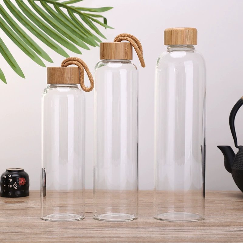 Amazon Top Quality Custom Logo 550ml Crystal Gemstone Healing Energy Crystal Gem Glass Water Bottle Bamboo Lid