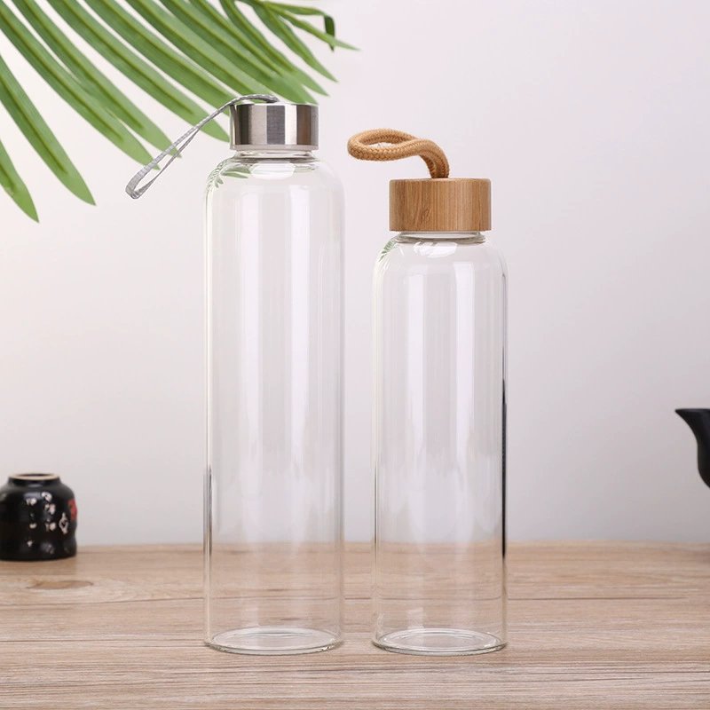 Amazon Top Quality Custom Logo 550ml Crystal Gemstone Healing Energy Crystal Gem Glass Water Bottle Bamboo Lid