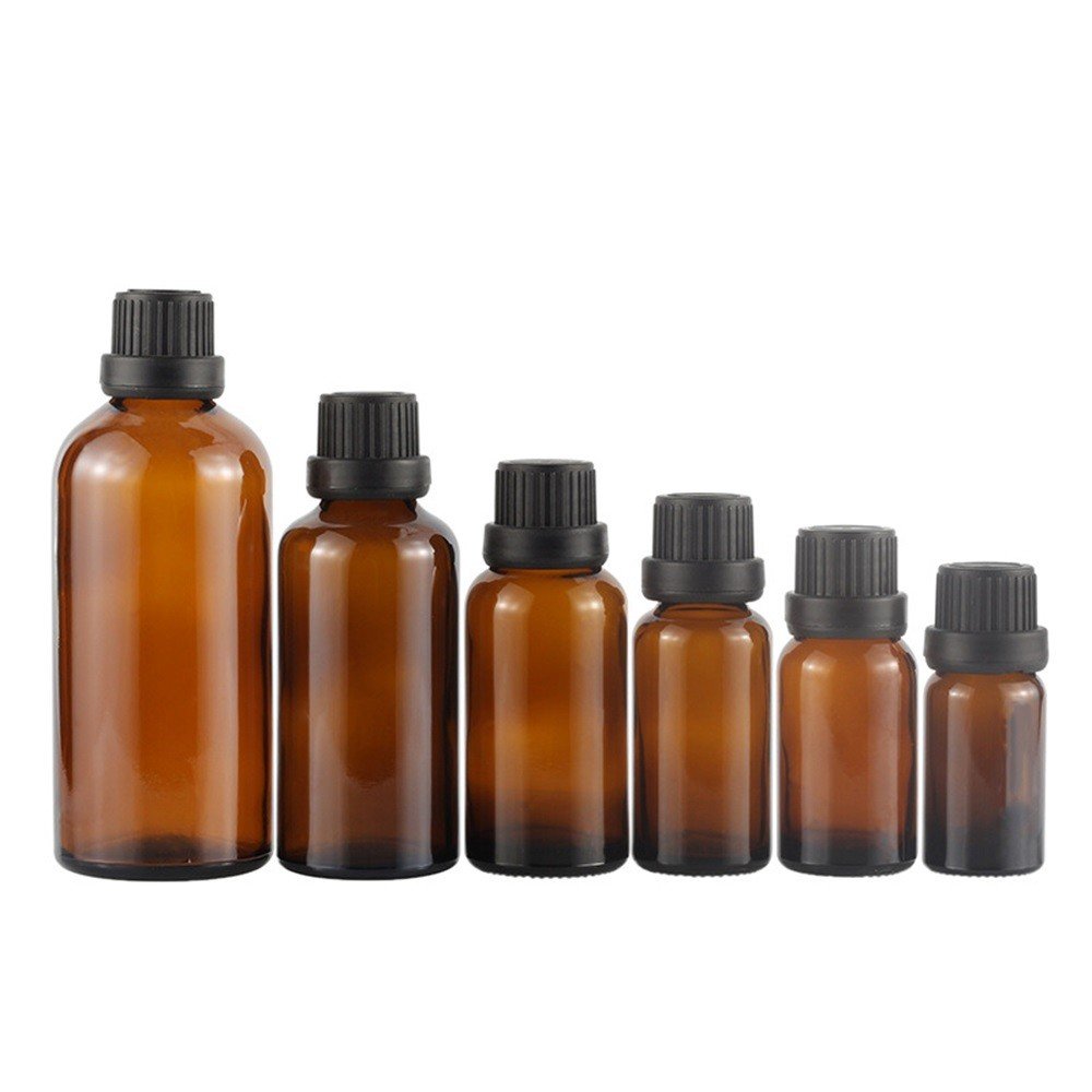 Hot sales 5ml 10ml 15ml 30ml amber glass essential oil bottle with euro dropper cap