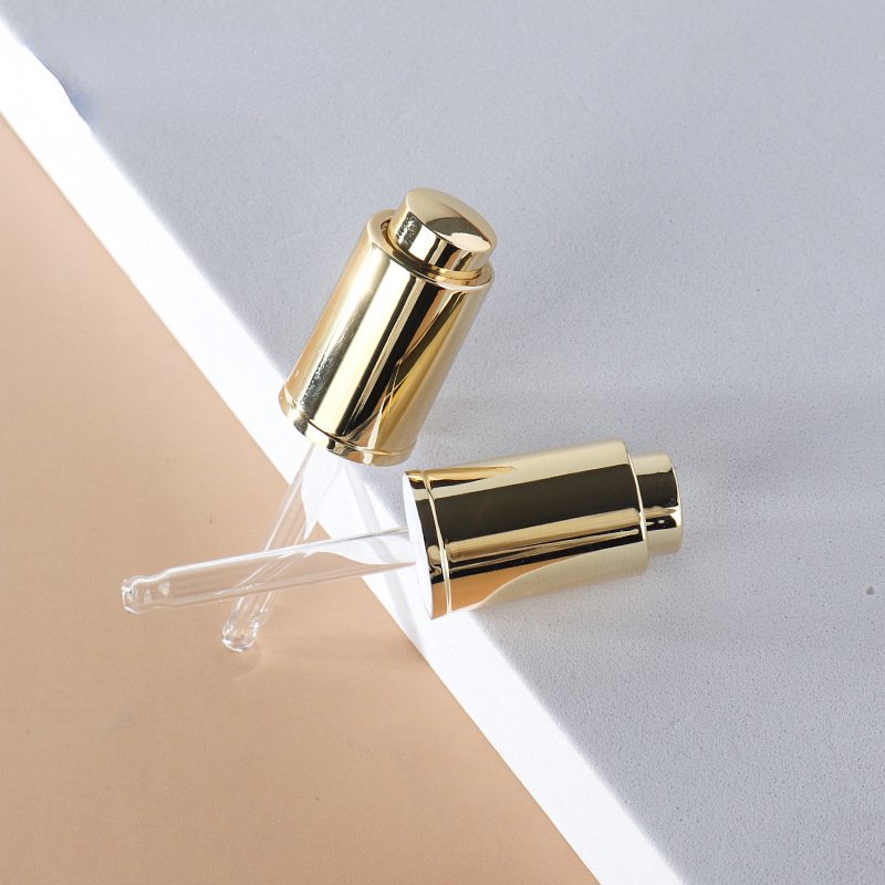 Luxury Empty Square Dropper Bottle 5ml Serum Mini Glass Bottle Frosted Press Pump Essence Oil Skincare Packaging