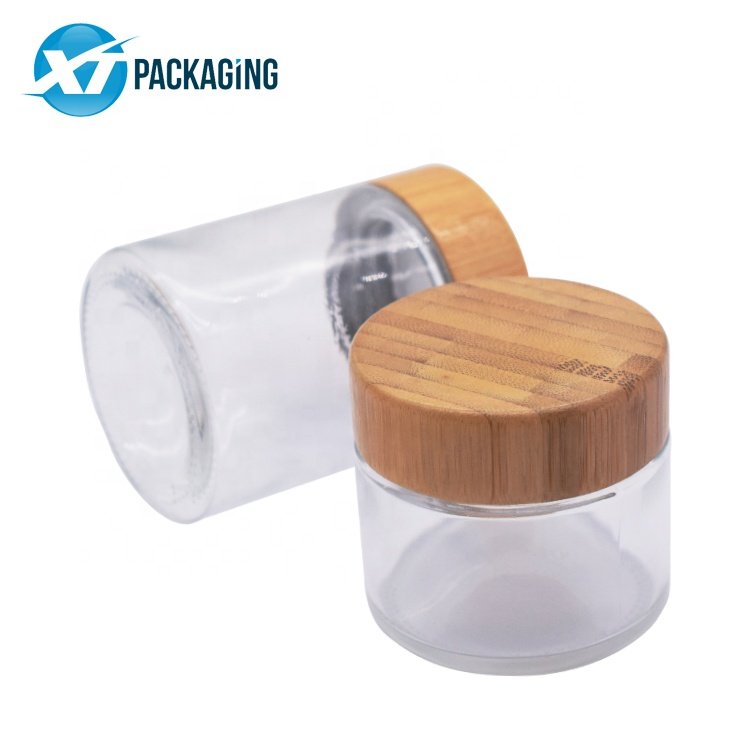 4 oz bamboo cosmetic jars flower packaging frosted glass bottle, glass jar containers 4oz child proof jar bamboo wood engraved