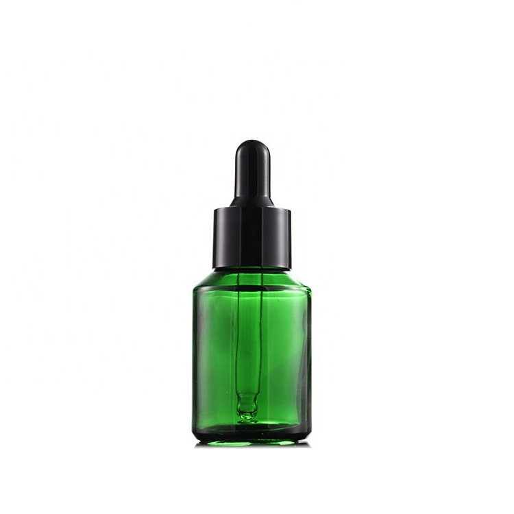 Inclined shoulder glass bottle 30 ml glass dropper bottle 1 oz amber blue green clear glass bottle with dropper pipette