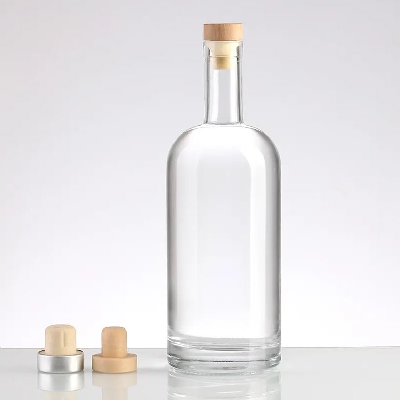 Custom Glass Bottles Private Label Premium Quality Flint Beverage Custom Screen Printed Decorated Glass Bottle
