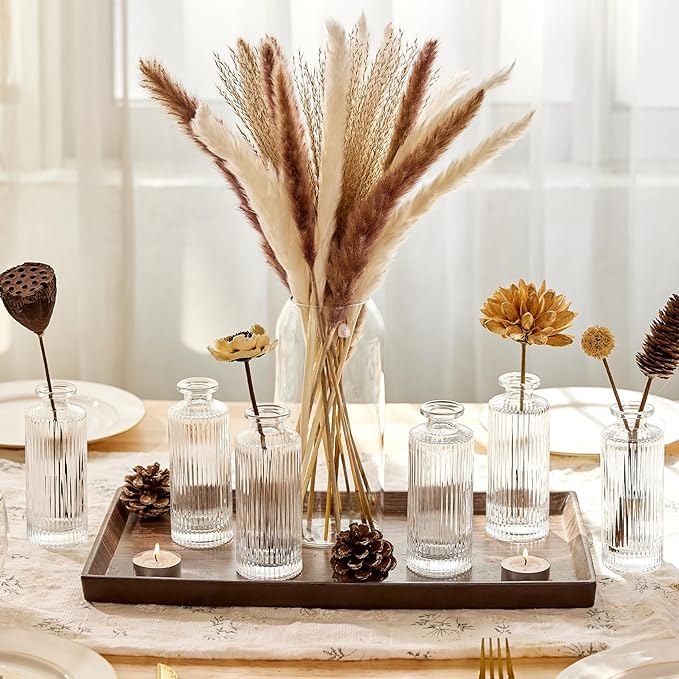 Mini glass flower bud vase for flowers, wedding reception, Christmas, home decoration