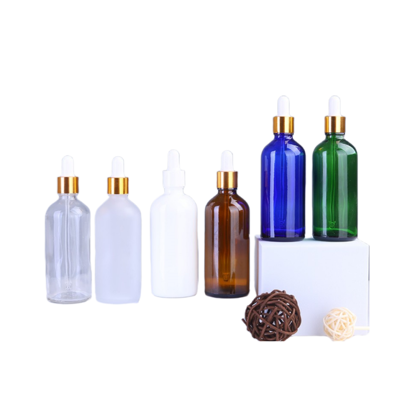 Amber Green Blue Clear 5ml-100ml Empty Glass Bottles For Essential Oil Face Serum With Dropper