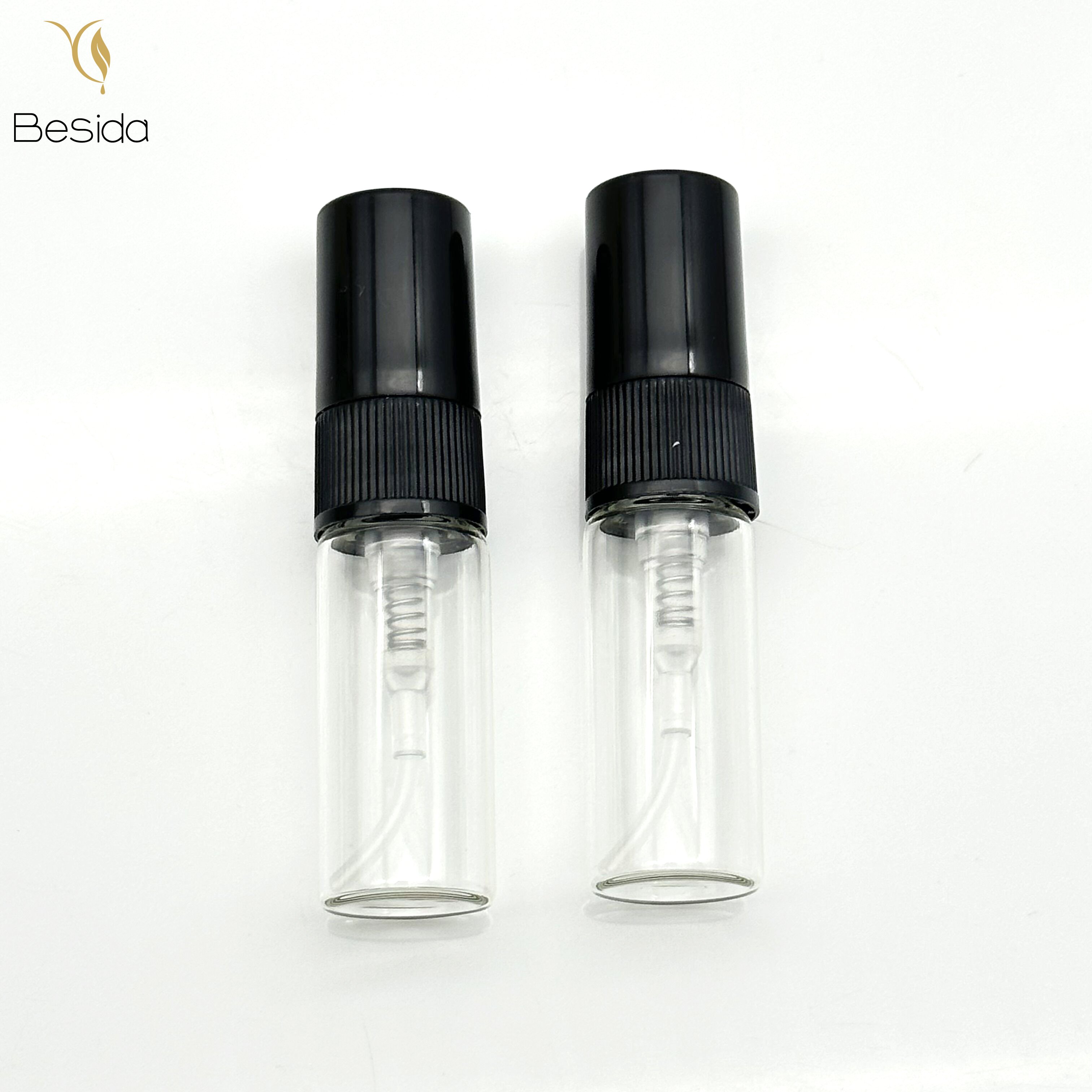 Portable small refillable perfume atomizer spray pump glass bottle 2ml 3ml 5ml 10ml tube with screw cap Free Sample