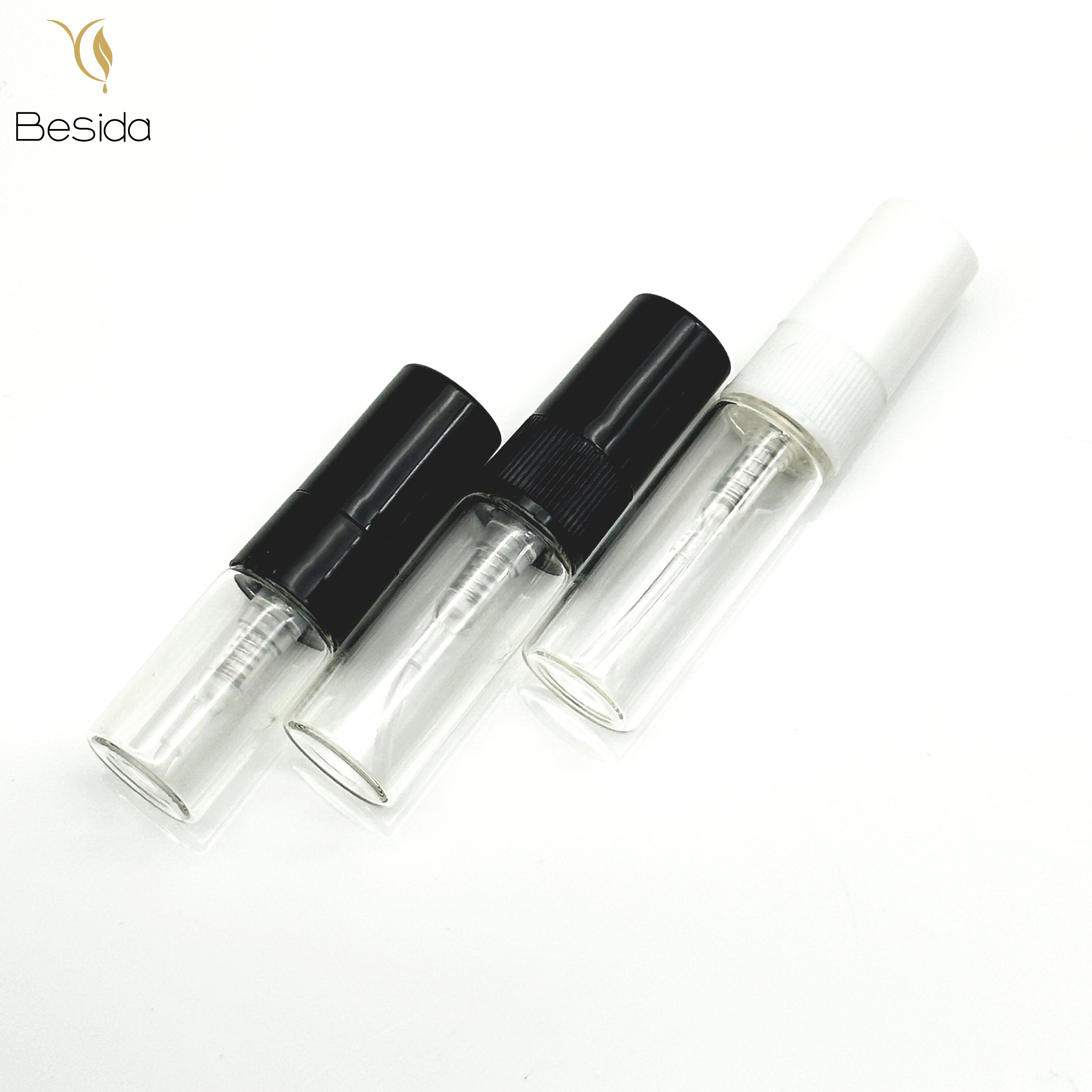 Portable small refillable perfume atomizer spray pump glass bottle 2ml 3ml 5ml 10ml tube with screw cap Free Sample