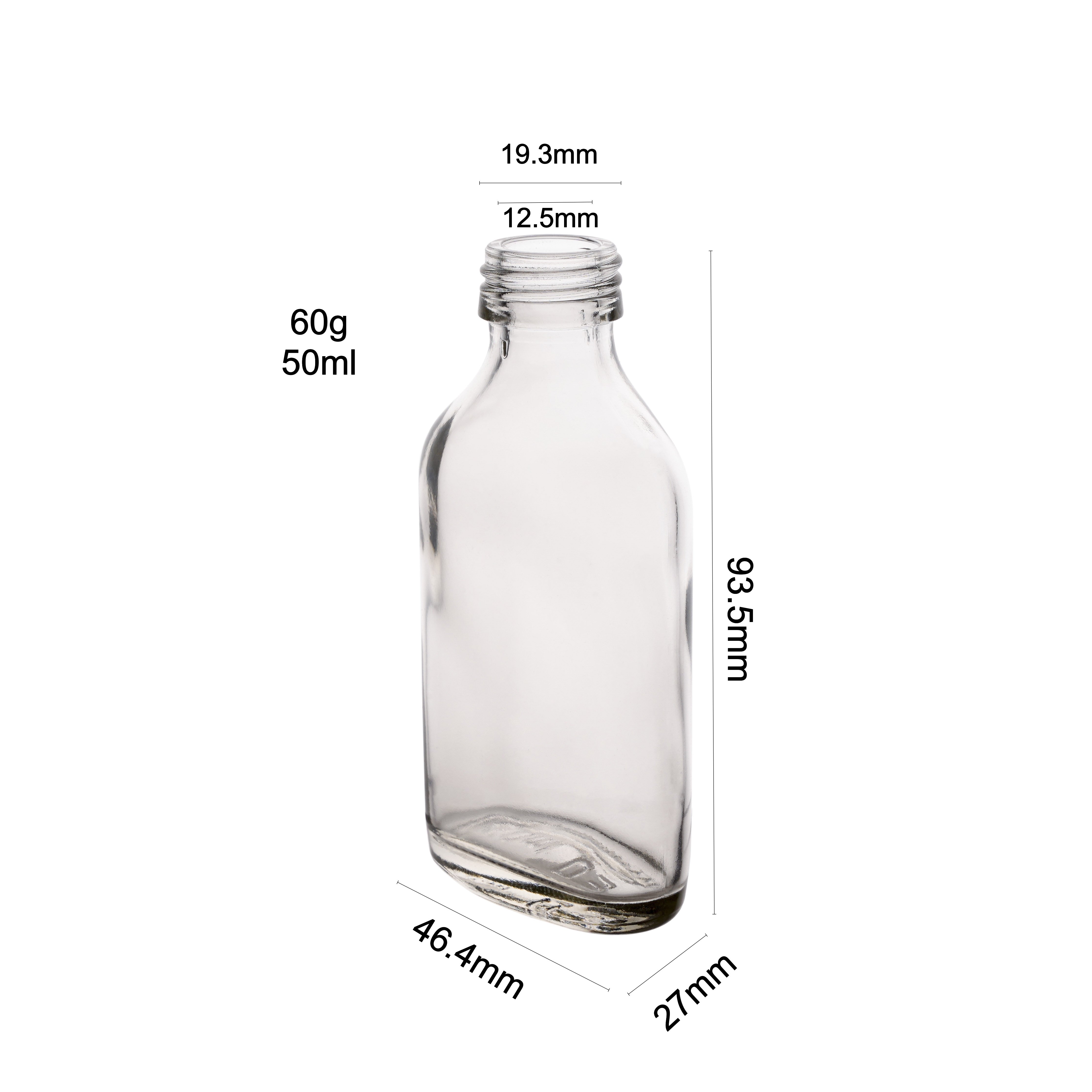 Berlin Packaging Mini Wine Juice Brandy Sample Oval Bottle 50ml Small Frosted Whisky Vodka Empty Liquor Wine Glass Bottle