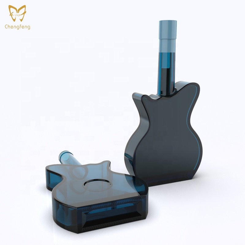 colored Custom glass bottle guitar shaped glass bottle for vodka whiskey 700ml