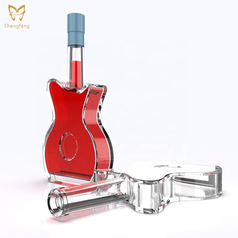 colored Custom glass bottle guitar shaped glass bottle for vodka whiskey 700ml