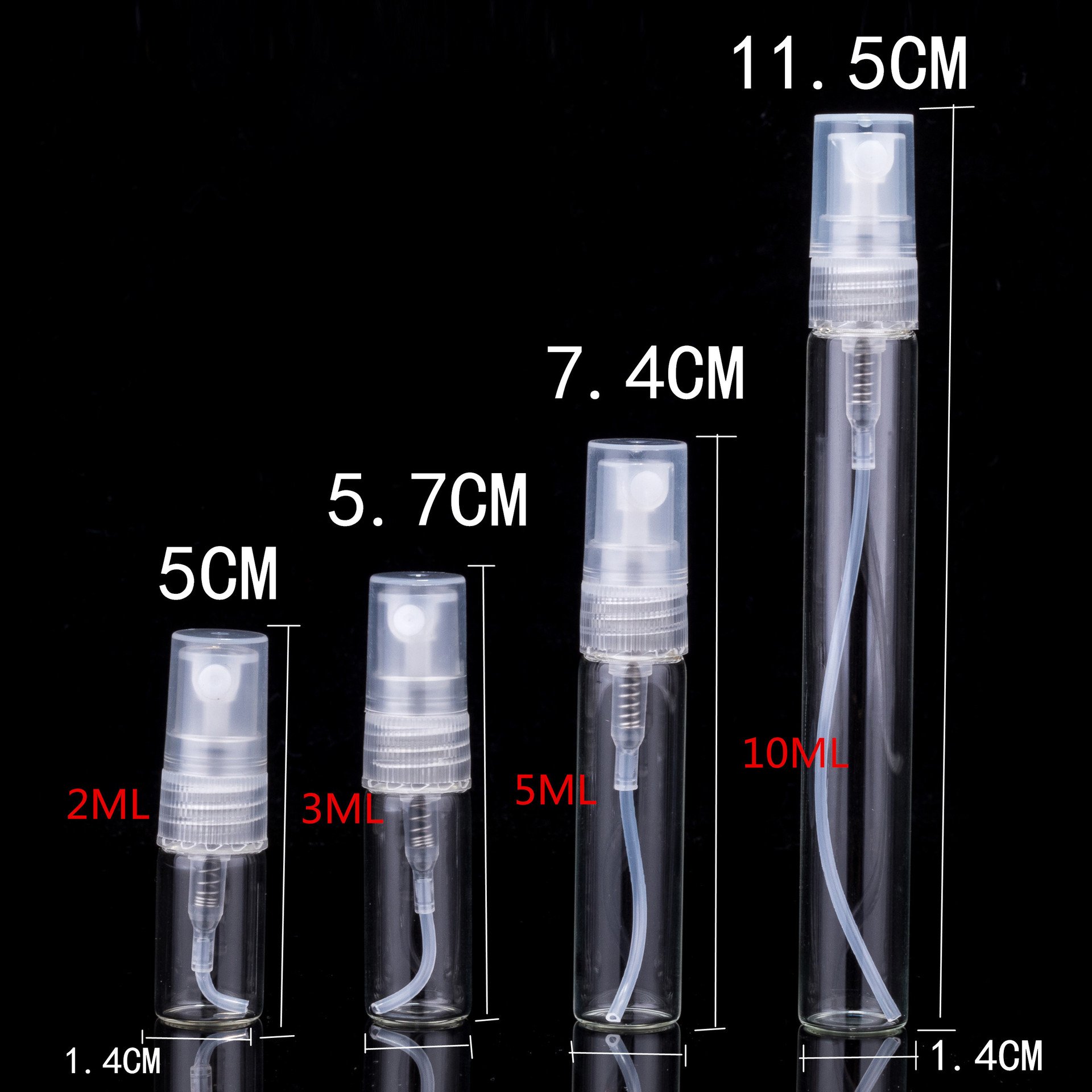 2ml 3ml 5ml 10ml Transparent Perfume Sub Bottle Perfume Sample Bottle Glass Spray Bottle Trial