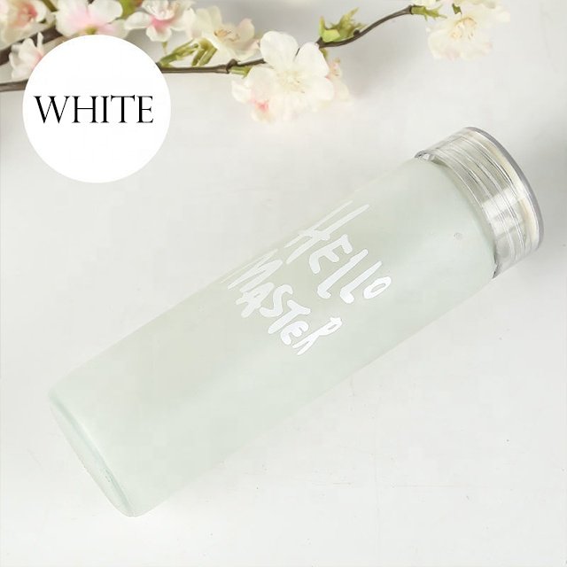 Hello Master Colourful Glass Bottles with Lids 16 oz 480 ml Reusable Glass Water Bottles with Stainless Steel Cap for Juicing