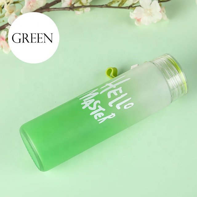 Hello Master Colourful Glass Bottles with Lids 16 oz 480 ml Reusable Glass Water Bottles with Stainless Steel Cap for Juicing