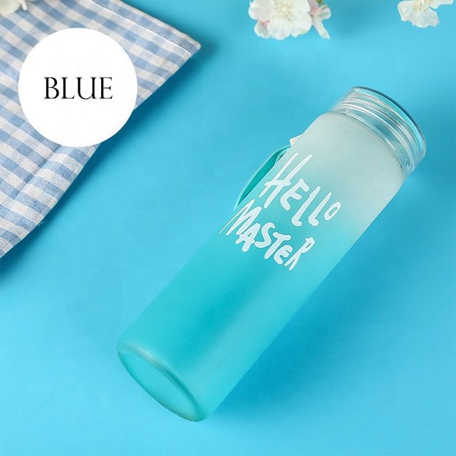 Hello Master Colourful Glass Bottles with Lids 16 oz 480 ml Reusable Glass Water Bottles with Stainless Steel Cap for Juicing