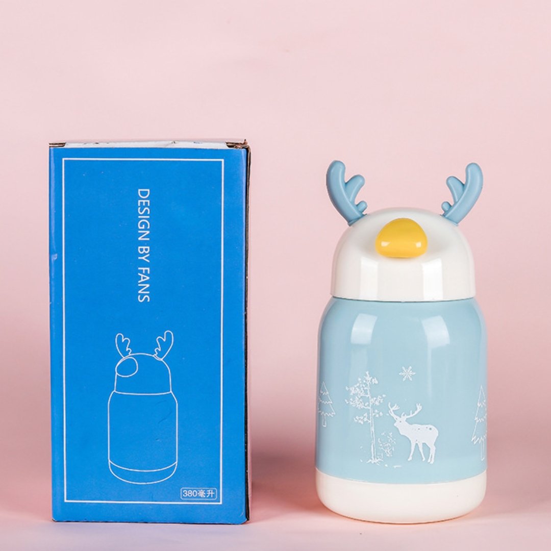 Md123 Double Layer Glass Deer Cup Cute Cartoon Antler Advertising Gift Cup Christmas Glass Bottles