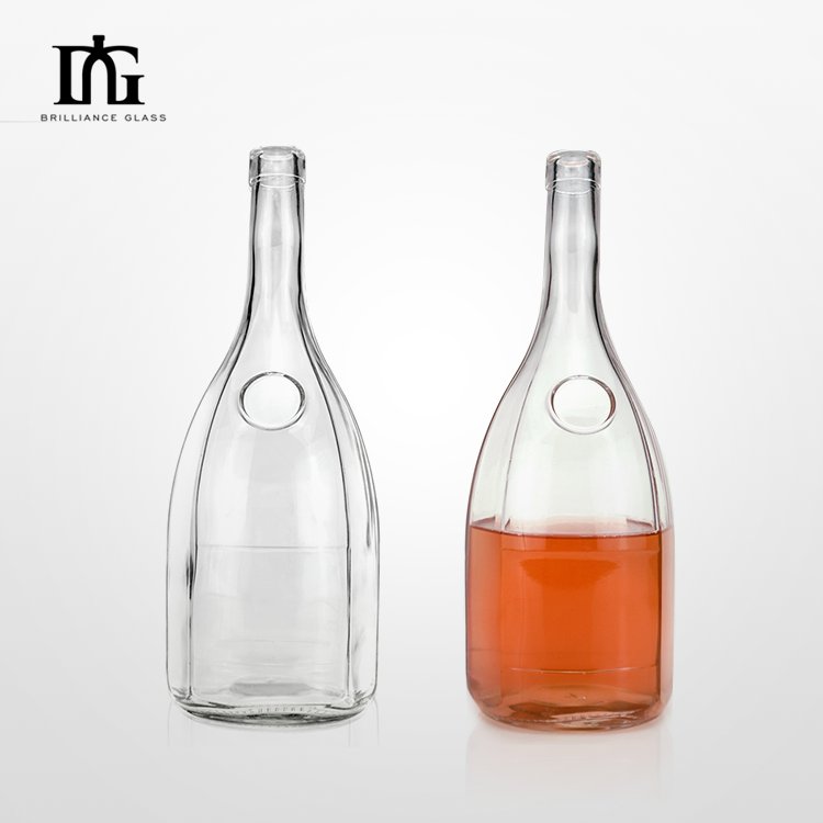 1500ml round wine glass bottle liquor bottle for brandy vodka whisky glass bottle
