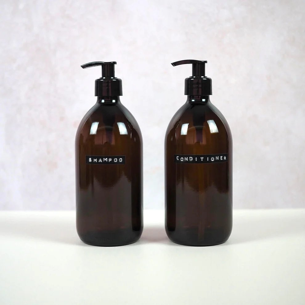 Free Samples New Design Empty Glass Bottle Shampoo Amber Bottle for Cosmetic Packaging