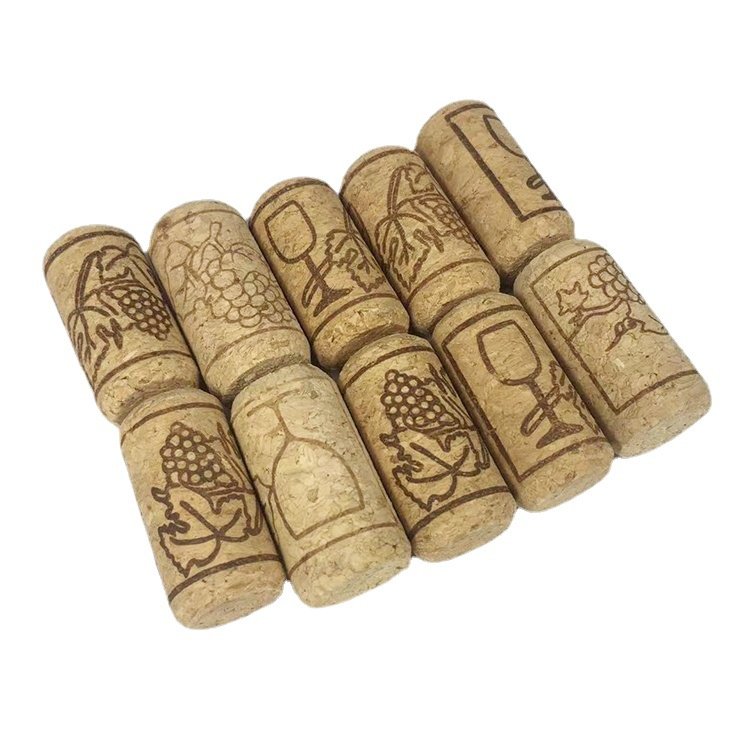 Manufacturer supplies wholesale Cork for red wine sealing corks laser engraving logo stoppers for glass bottle with shrink film