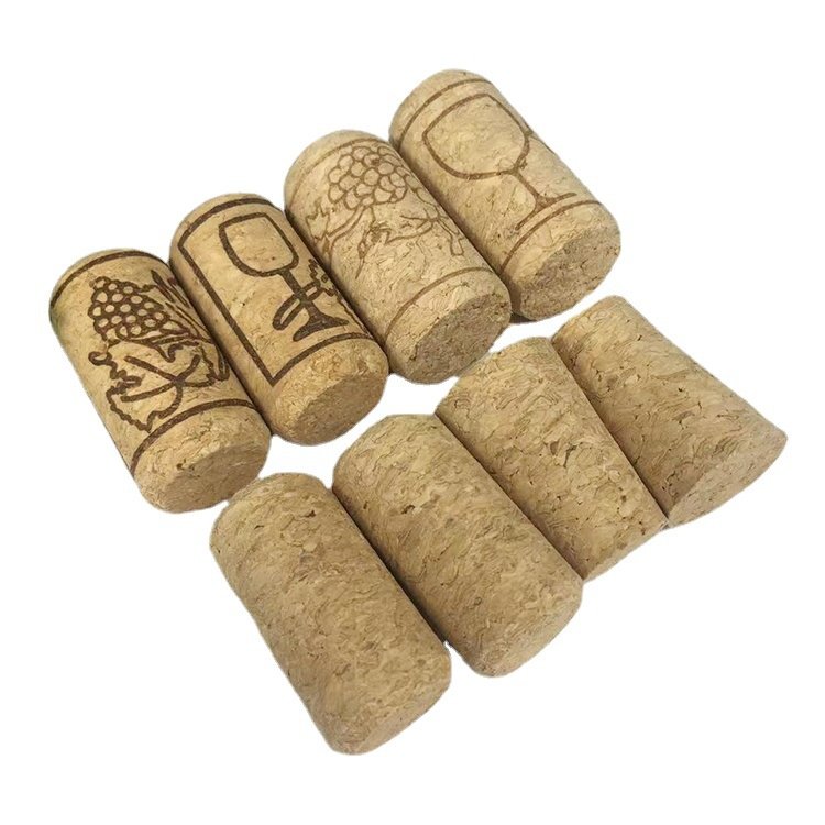 Manufacturer supplies wholesale Cork for red wine sealing corks laser engraving logo stoppers for glass bottle with shrink film