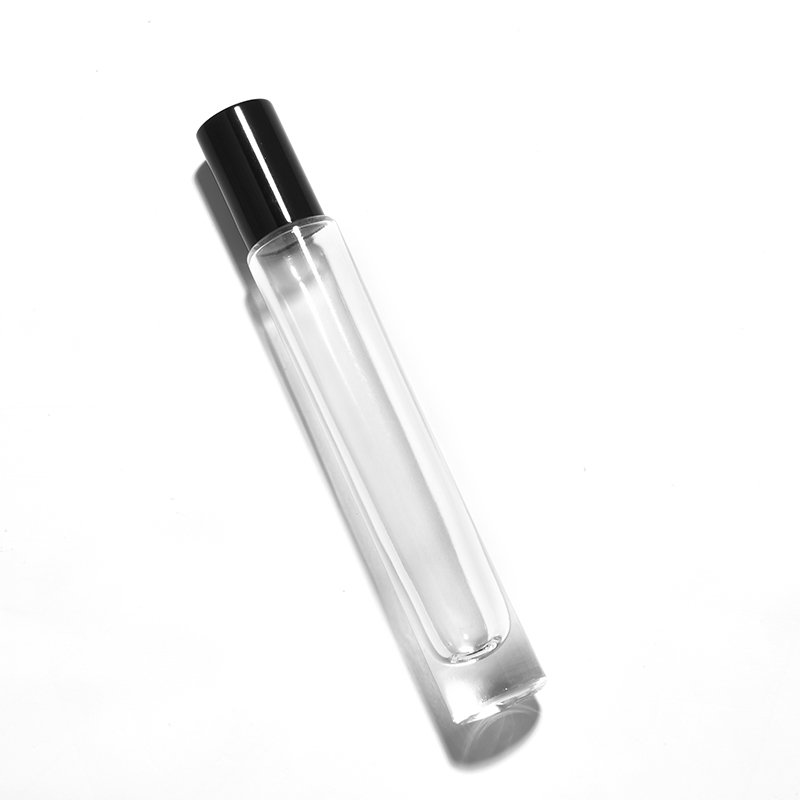 10ml Clear Packaging Cylindrical Easy to Carry Essential Oil Roller Square Glass for Perfume Roller Bottle Roll on Bottle Luxury