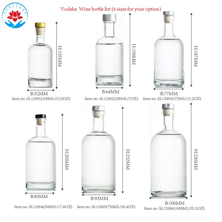 Factory Price Best Selling Products 2023 High Quality Big Capacity Glass Bottles Vodka 1000ml