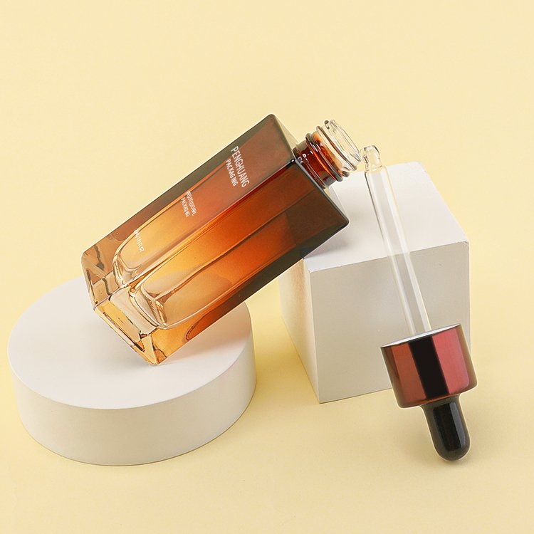 Wholesale 30ml 50ml Amber Glass Serum Dropper Bottle Facial Care Moisture Customized Skincare Box Screen Printing Essential Oils