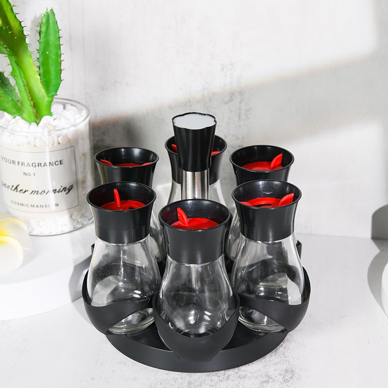 ASPIRE 6pcs seasoning bottle with base seasoning jar home kitchen storage