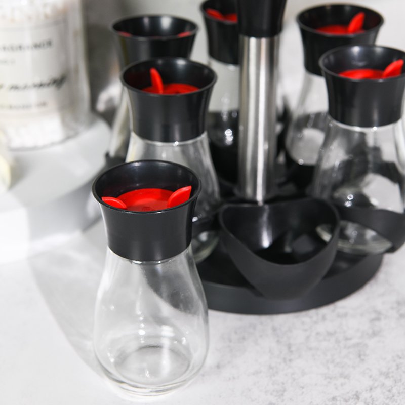ASPIRE 6pcs seasoning bottle with base seasoning jar home kitchen storage