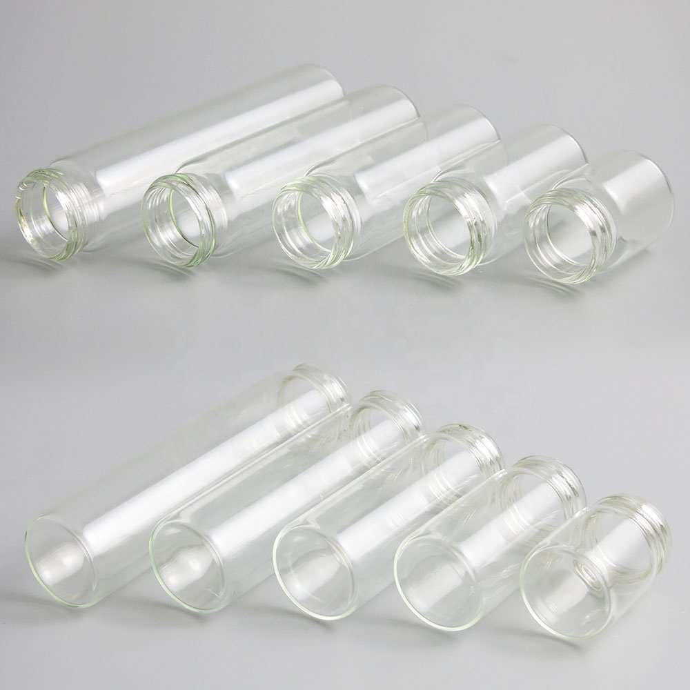 Transparent 15ml 25ml 40ml 50ml 60ml glass bottle with screw cap Aluminum Silver lid Empty Refillable Storage Tube Screw top