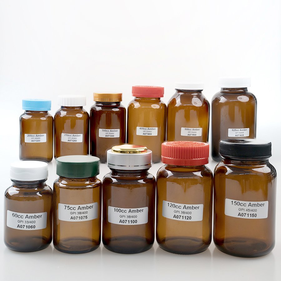 Capsule containers 60ml 75ml 100ml 120ml 150ml 200ml 250ml 300ml 400ml 500ml 625ml amber pharmaceutical tablet glass bottle