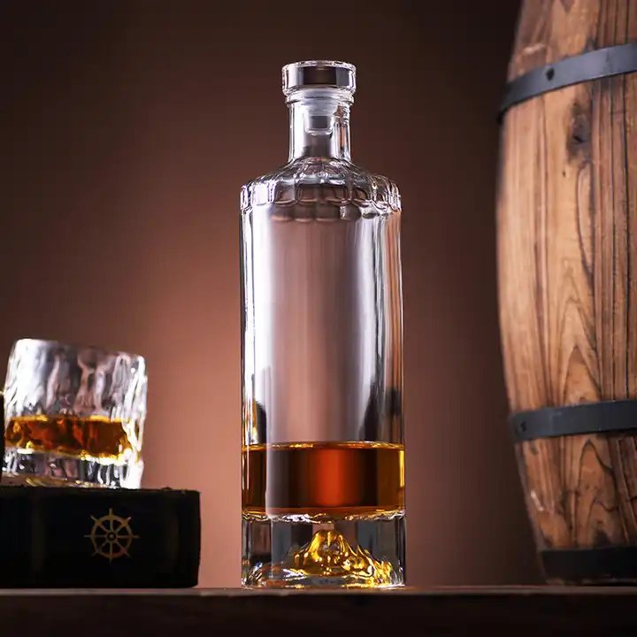 Manufacture Hot Vodka Brandy Frosted Wine Glass Bottles 700 Ml 750 Ml