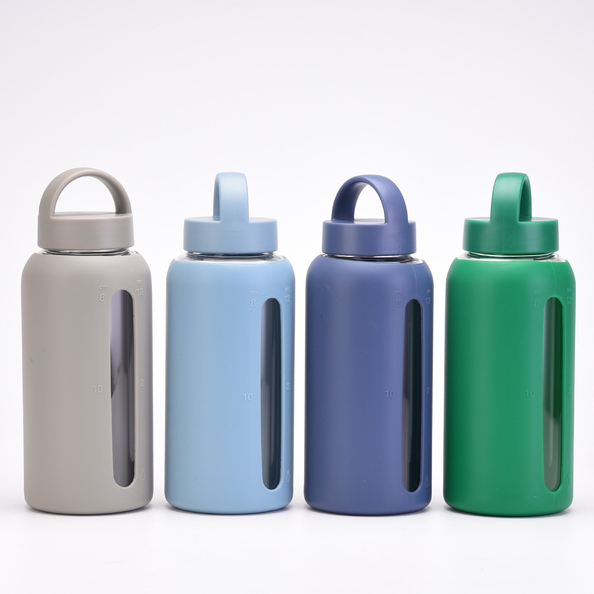800ml Large Capacity Transparent Glass Portable Water Bottle With Silicone Sleeve Glass Bottles For Juice