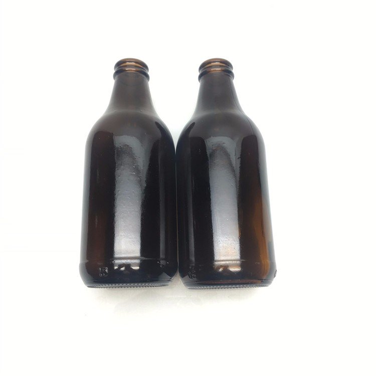 Wholesale 250ml 300ml 500ml Amber Dark Brown Round Shape Narrow Mouth Beer Wine Oral Liquid Glass Bottle