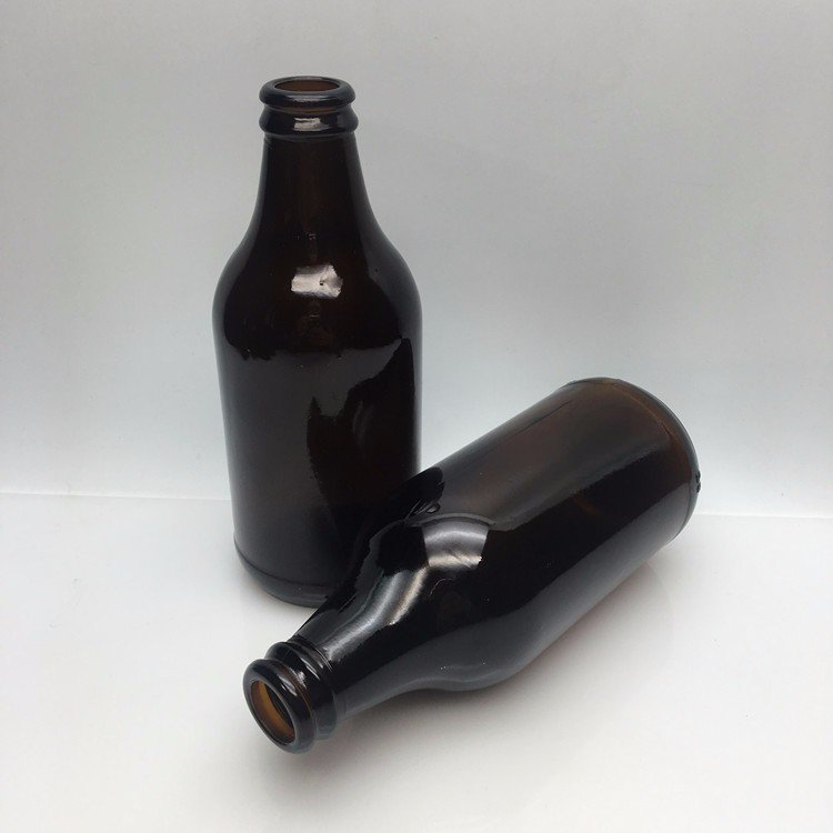 Wholesale 250ml 300ml 500ml Amber Dark Brown Round Shape Narrow Mouth Beer Wine Oral Liquid Glass Bottle